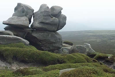 Barrow Stones - gritstone sculptured by the wind and rain