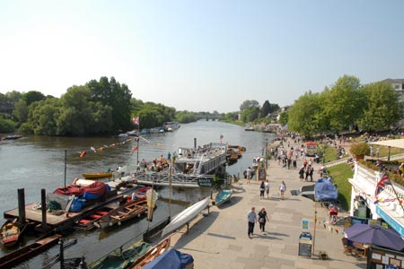 A busy scene on the River Thames at Richmond