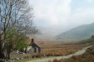 The derelict cottage of Brithdir lies east of Moel Eilio