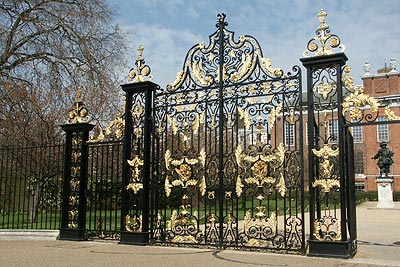 Wrought iron gates on approach to Kensington Palace