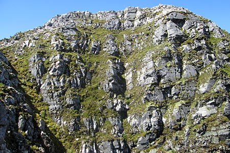 The Quartzite cliffs of Stob Ban