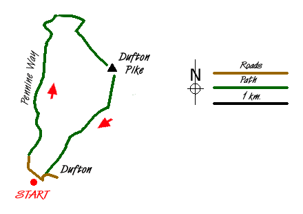 Route Map - Dufton Pike Walk