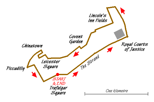 Route Map - Trafalgar Square circular Walk