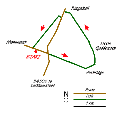Route Map - Ashridge Estate Circular Walk