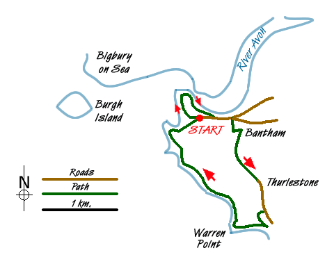 Route Map - Thurlestone circular Walk