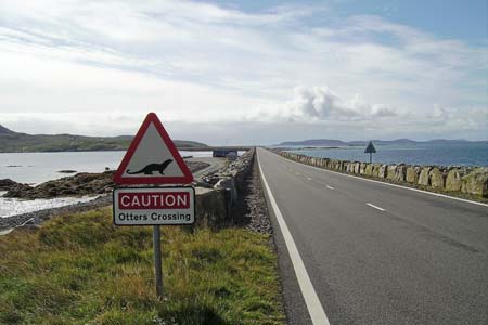 The Eriskay Causeway as seen from South Uist