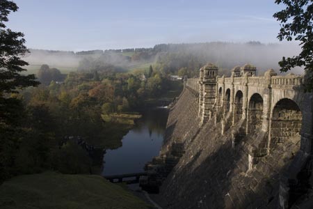 View of dam wall of Lake Vyrnwy