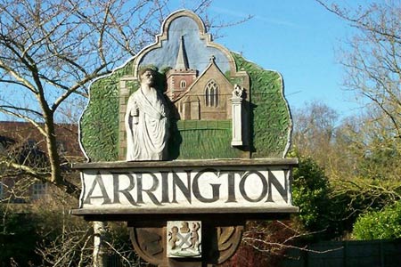 The village sign at Arrington