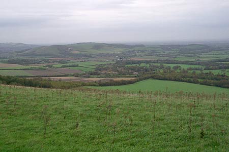 View over Downs & Weald from Firle Beacon