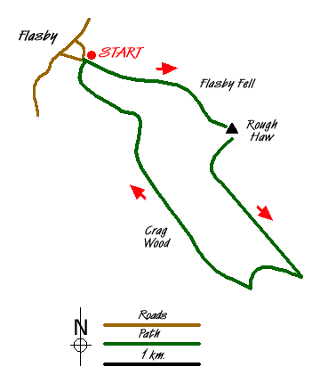 Route Map - Flasby Fell from Flasby Walk