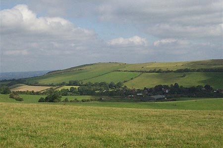 Looking south east from West Hill near Pyecombe