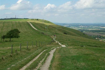 Approaching Truleigh Hill on the South Downs Way
