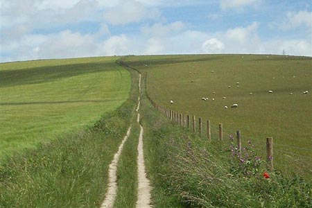 Path over Beeding Hill before the Adur Valley