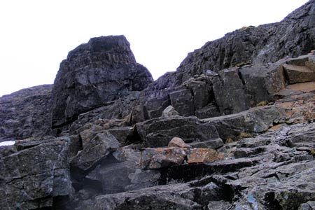 The Wart obstacle on route to Sgurr a'Ghreadaidh