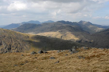 Scafell, Bow Fell & Crinkle Crags from Wetherlam