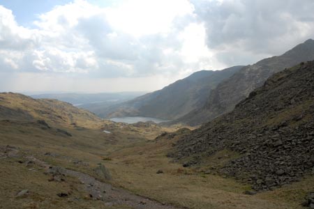 Looking down to Levers Water from Swirl Hause