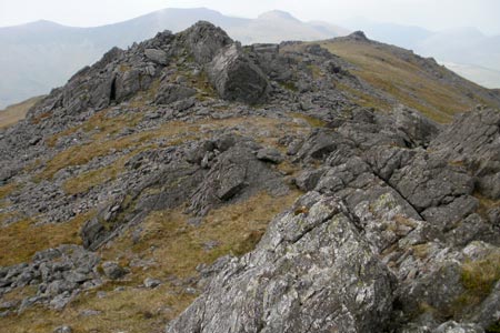 Nantlle Ridge seen from Moel Lefn summit ridge