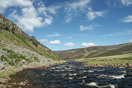 View of River Tees with Falcon Clints & Cronkley Scar