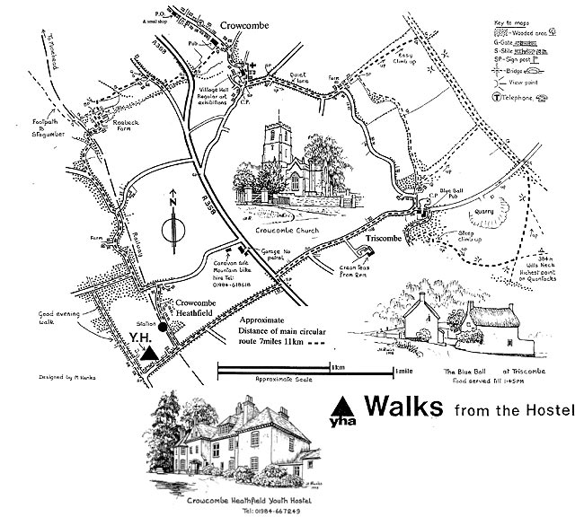 Wills Neck and Crowcombe walk map