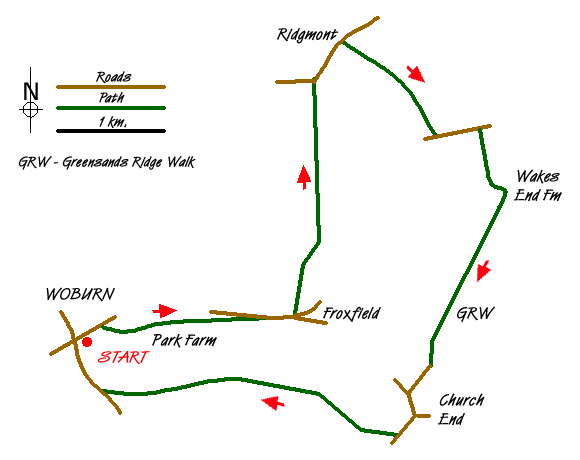 Route Map - Woburn Estates Circular Walk
