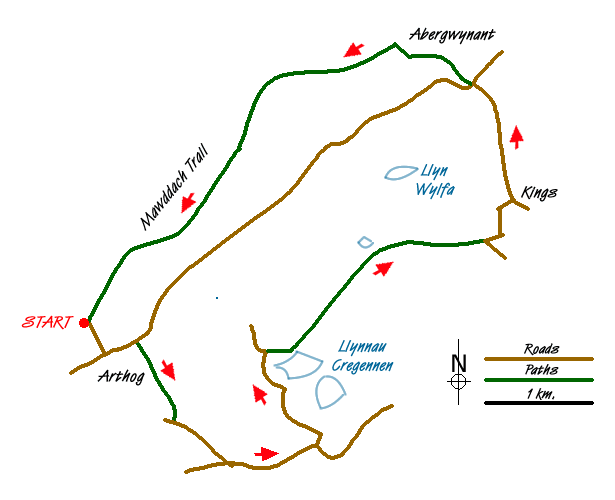 Route Map - Mawddach circular Walk