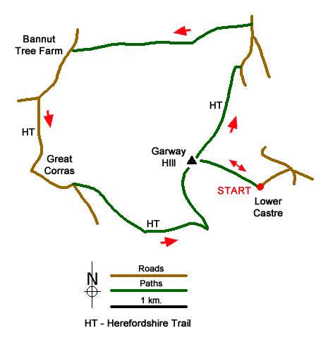 Route Map - Garway Hill Common & Kentchurch Walk