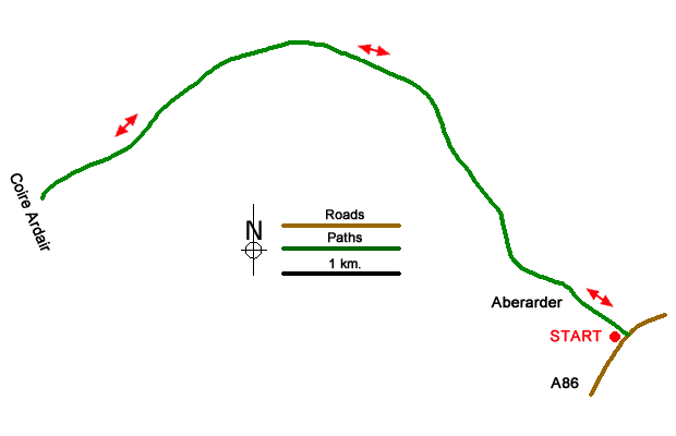 Route Map - Coire Ardair Walk