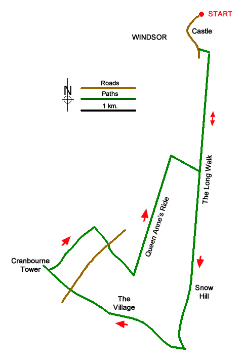 Route Map - Windsor Great Park Circular Walk