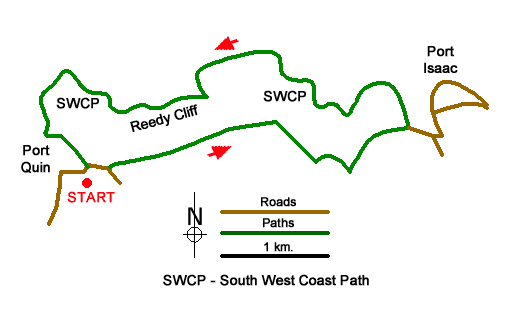 Route Map - Port Quin & Port Isaac Circular Walk