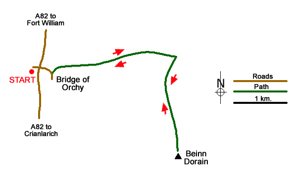 Route Map - Beinn Dorain Walk