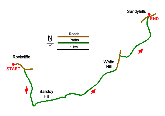 Route Map - Rockcliffe to Sandyhills Walk