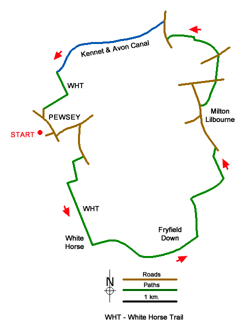 Route Map - Pewsey Hill and Fyfield Down Walk