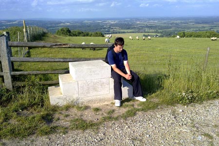 Toby's Stone near the summit of Bignor Hill