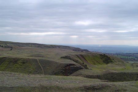 The surrounding landscape around Titterstone Clee Hill