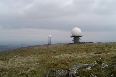 Golf ball like radar structures on Titterstone Clee Hill
