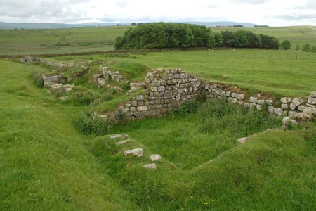 Hadrian's Wall - remains of Aesica Roman Fort