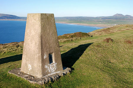 The trig point at Mynydd Cilan, Llŷn Peninsula