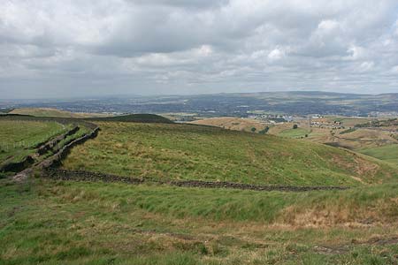 A retrospective view west on the approach to Windy Hill