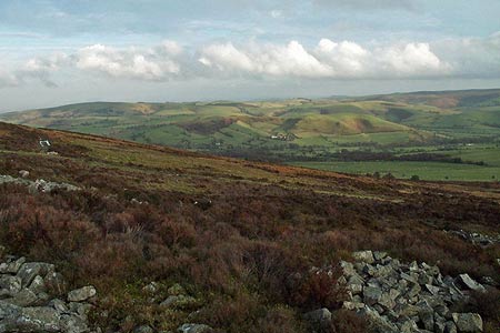 Looking east from the Stiperstones towards the Long Mynd