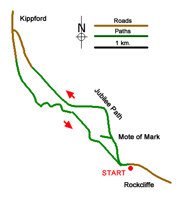 Route Map - Rockcliffe to Kippford Walk