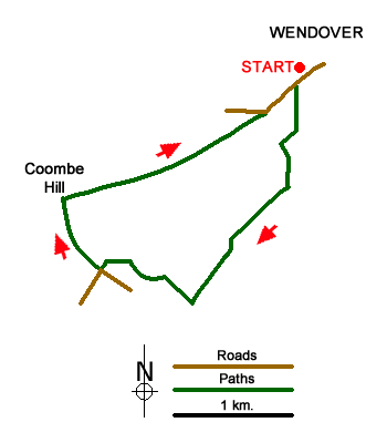 Route Map - Coombe Hill from Wendover Walk