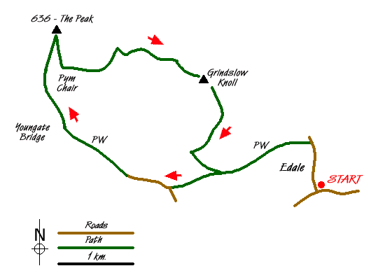 Route Map - Kinder Scout Summit Walk
