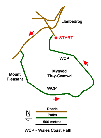 Route Map - Llanbedrog Headland Circular Walk