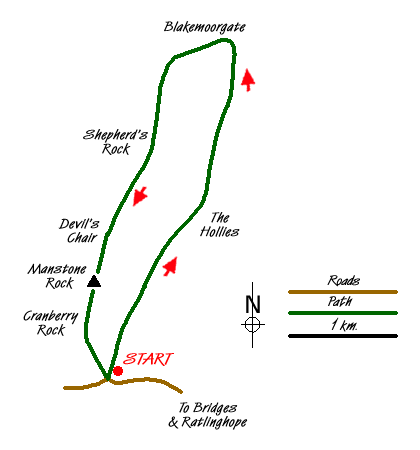 Route Map - The Stiperstones Ridge Walk
