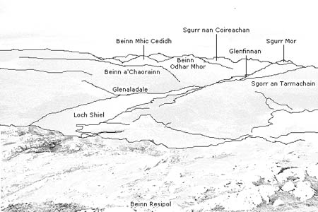 Loch Shiel annotated line drawing