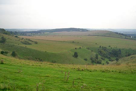 Incombe Hole and the flat plain ahead from Steps Hill