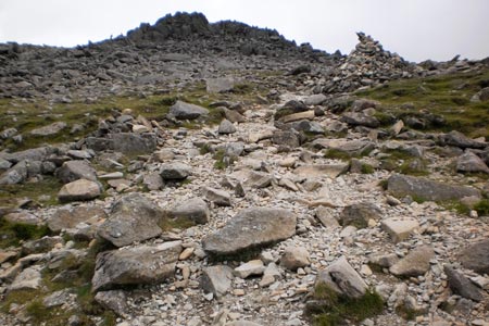 Rugged terrain on an approach to the summit of Bowfell