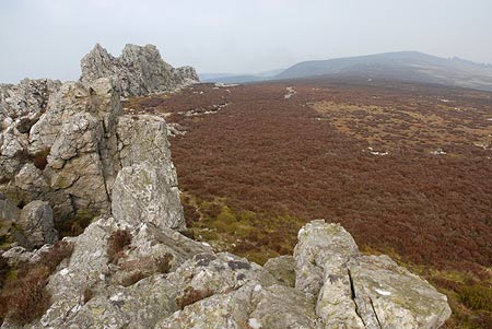 Devil's Chair is a quartzite outcrop on the Stiperstones