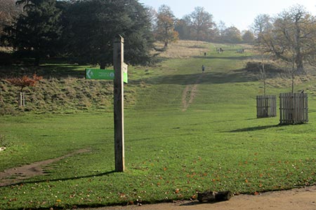 Path leading uphill from Petersham Gate

