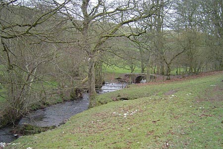 The stream that the Shropshire Way follows to Ratlinghope
